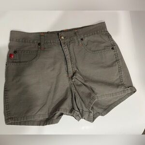Vtg 90s/Y2K Mudd Jeans Charcoal Grey Shorts Orange Stitching